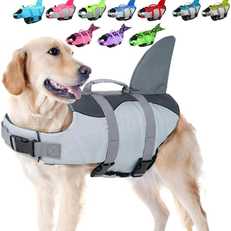 Dog Life Jacket with Rescue Handle - Adjustable Flotation Vest for Small, Medium, and Large Dogs - Ideal for Swimming Pools and Beaches
