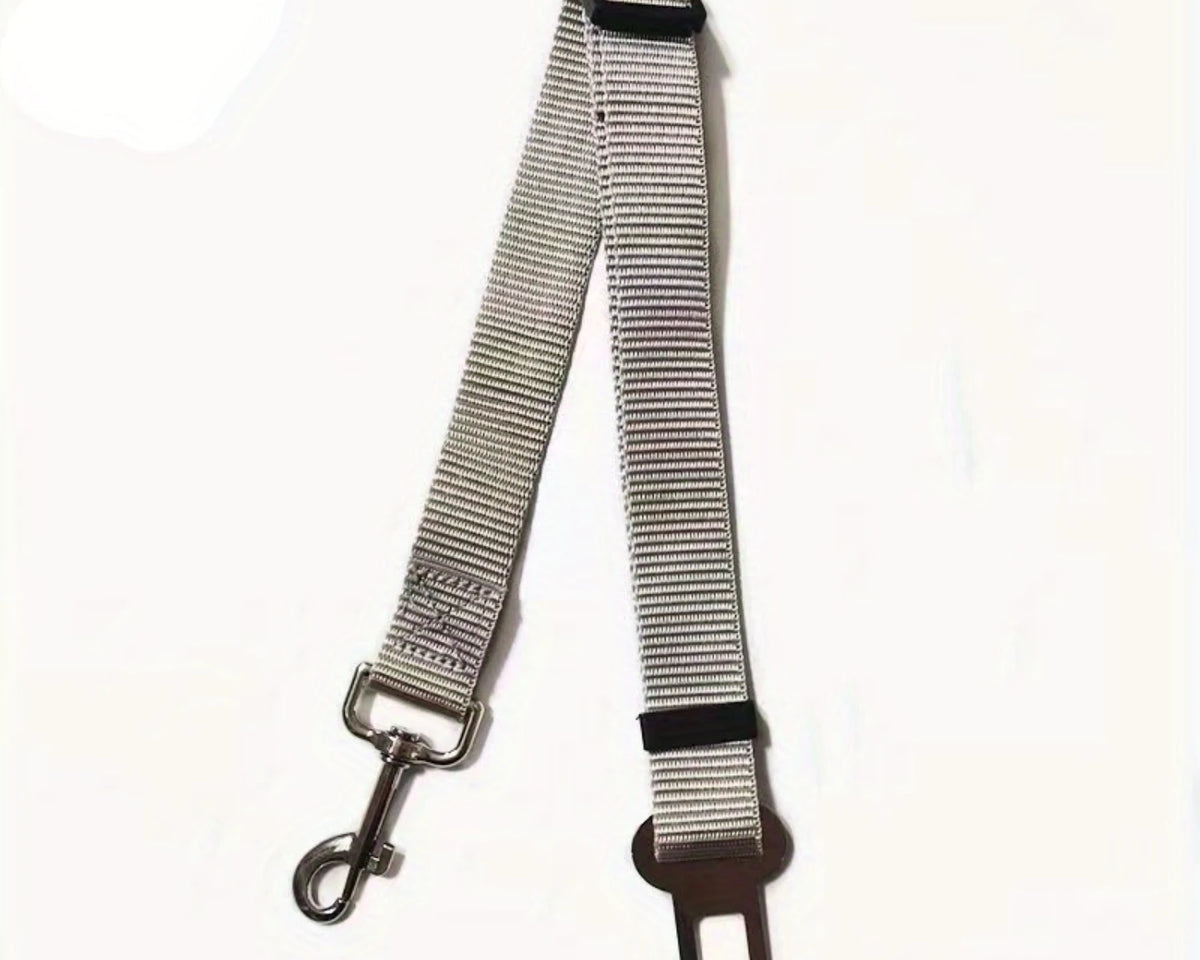 Adjustable Pet Car Seat Belt Harness - Safe Travel Leash for Dogs and Cats, Machine Washable Nylon Design