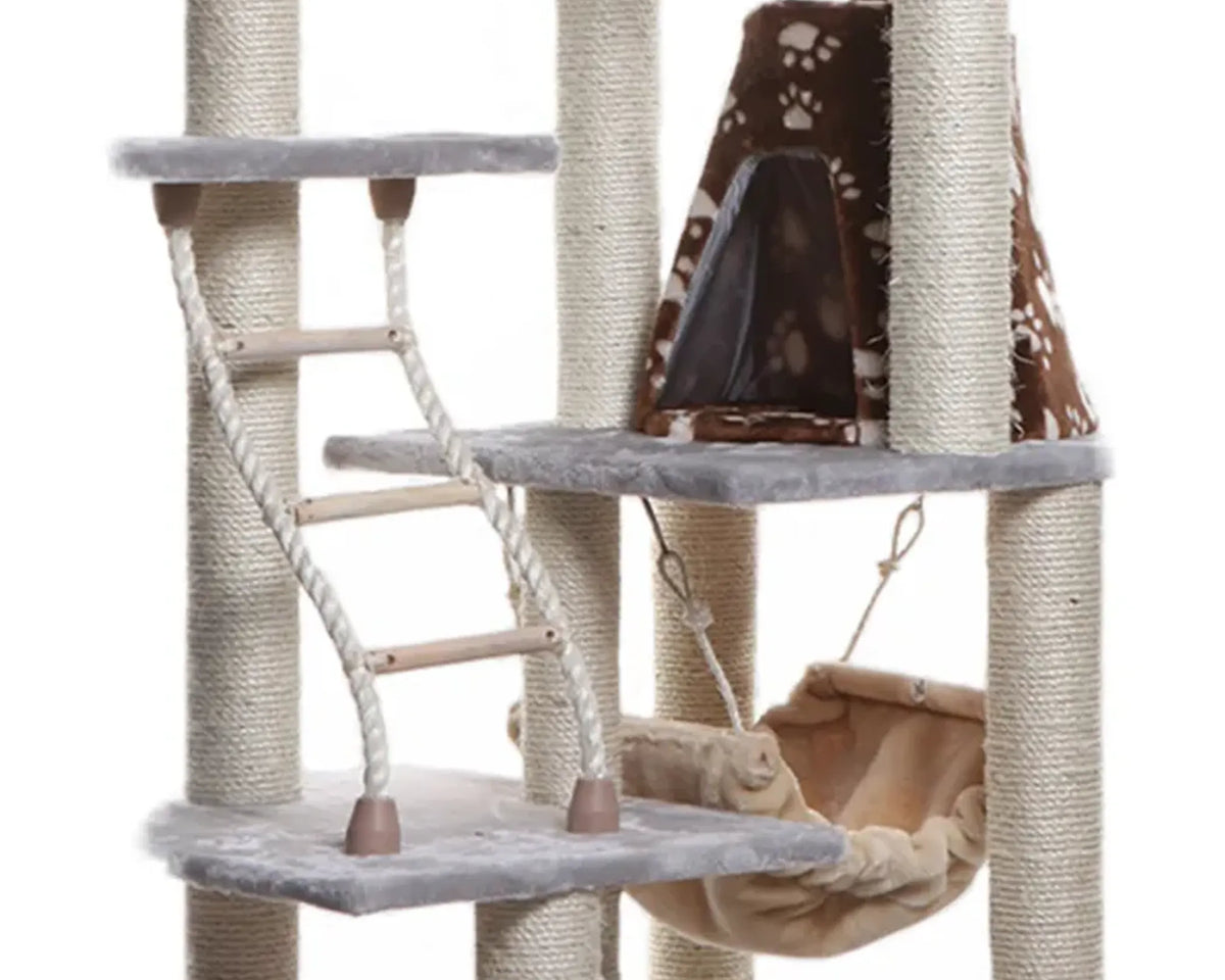 Real Wood Cat Climber Play House With Playhouse, Basket
