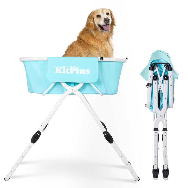 Portable Dog Bathtub, 2-In-1 Dog Bathing Station