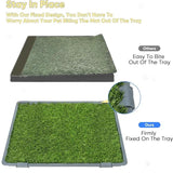 Upgrade Your Pet's Potty Experience: Petlovevibes Reusable Dog Grass Pad with Tray - Includes 2 Replaceable Grass Mats, Quick Absorbent & Washable for Indoor Use, Perfect for Small to Large Dogs (22