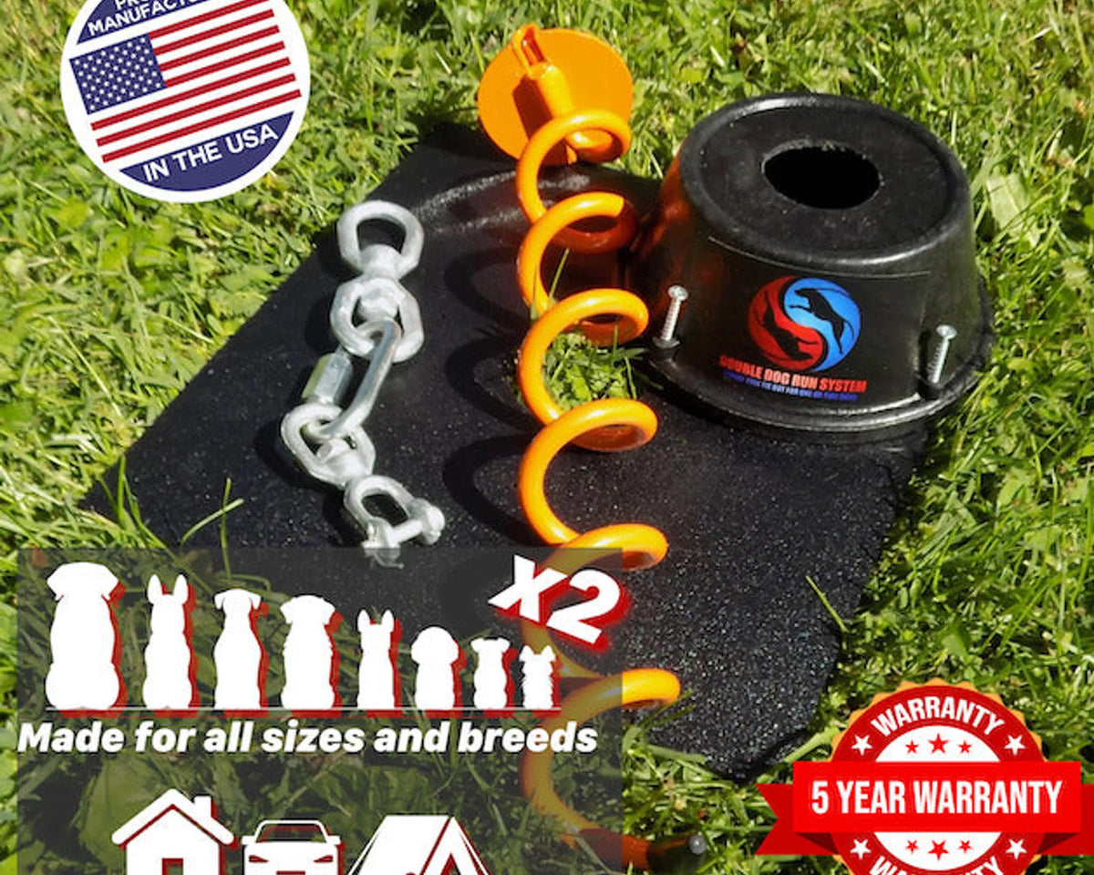 Double Dog Run Tangle-free Two Dog Tie Out Stake