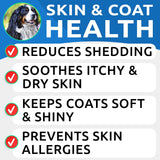 Omega 3 Fish Oil Treats for Dogs - 180 Soft Chews for Shedding, Skin Allergies, Itch Relief & Joint Health - Premium Salmon Oil with EPA & DHA for a Healthy Coat