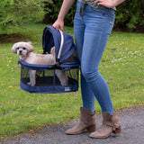 Ultimate No-Zip 360° Pet Safety Carrier & Car Seat for Small Dogs & Cats - 20-Inch, Navy