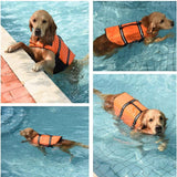 Premium Adjustable Dog Life Jacket - Reflective Safety Vest for All Sizes (Orange, Size L)