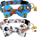 2 Packs Adjustable Dog Collar with Bells and Charm Safety Buckle 