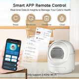 Automatic Self-Cleaning Cat Litter Box with App Control, Odor Elimination, Safety Features, and Includes Garbage Bags (Requires 2.4G Wi-Fi)