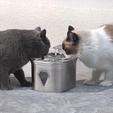 2.5L Stainless Steel Pet Water Dispenser - Large Capacity Pet Drinking Fountain for Dogs and Cats