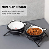Elevated Ceramic Pet Bowls for Food and Water, 12 Ounces, Dishwasher Safe, Suitable for Cats and Small Dogs