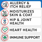Omega 3 Fish Oil Treats for Dogs - 180 Soft Chews for Shedding, Skin Allergies, Itch Relief & Joint Health - Premium Salmon Oil with EPA & DHA for a Healthy Coat