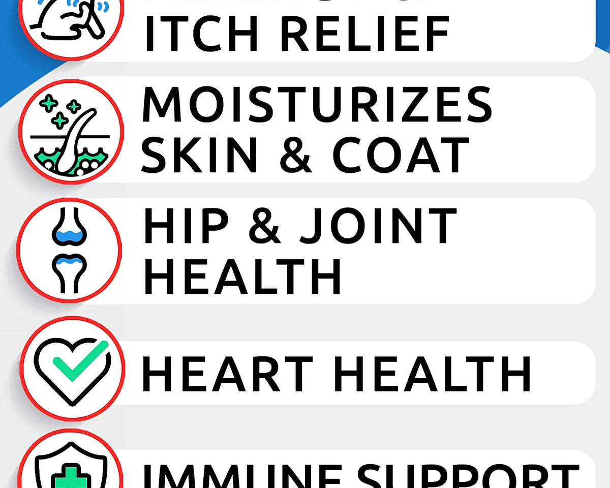 Omega 3 Fish Oil Treats for Dogs - 180 Soft Chews for Shedding, Skin Allergies, Itch Relief & Joint Health - Premium Salmon Oil with EPA & DHA for a Healthy Coat
