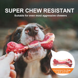 Indestructible Dog Chew Toys for Aggressive Chewers - Tough Teething Toys for Large Breeds, Natural Rubber Interactive Toys for Pet Teeth Cleaning and Boredom Relief