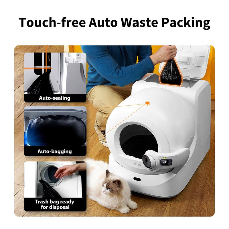 PETKIT Purobot Ultra Automatic Cat Litter Box with Integrated Camera, Odorless Self-Cleaning Design, AI-Powered Cat Face Recognition, Extra Large Capacity for Multiple Cats, Xsecure/App Control