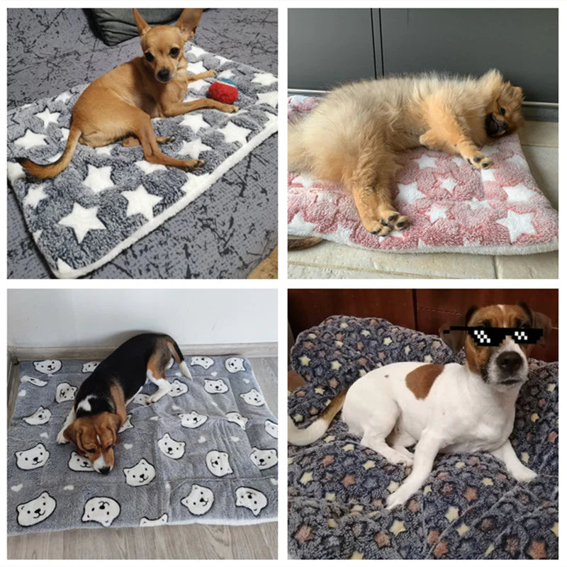 Premium Cozy Flannel Pet Blanket - Thick Fleece Mat for Dogs & Cats - Ultimate Warm Sleeping Cover & Sofa Cushion