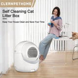 Automatic Self-Cleaning Cat Litter Box with App Control, Odor Elimination, Safety Features, and Includes Garbage Bags (Requires 2.4G Wi-Fi)