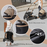 Premium Pet Stroller for Dogs & Cats - Foldable, Waterproof, with Storage Basket & Smooth Swivel Wheels for Ultimate Comfort!
