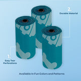 Premium Leak-Proof and Tear-Resistant Dog Waste Cleanup Bags (360 Count) - Durable Outdoor Use - Turquoise