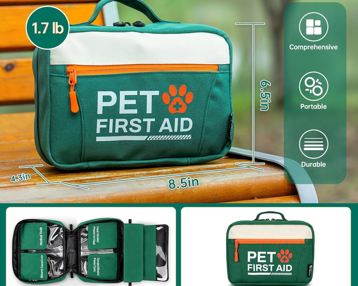 Ultimate Pet First Aid Kit: Essential Emergency Supplies for Dogs & Cats - Perfect for Home, Hiking, Traveling & Camping!