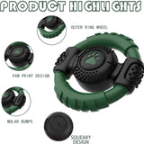 Durable Squeaky Dog Chew Toy - Rubber Steering Wheel Design for Medium and Large Breeds (Green)