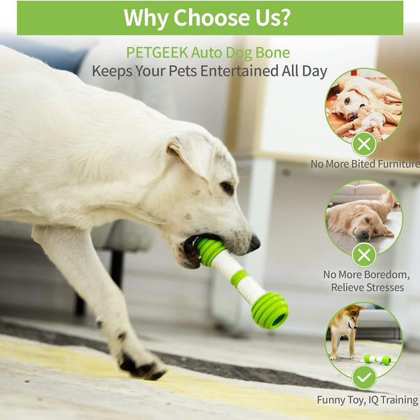Smart Interactive Automatic Dog Bone Toy - Engaging Electronic Entertainment for Pets with Safe and Durable Design