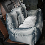 Ultimate Travel Bolster Car Seat Bed for Dogs & Cats - Safe & Comfortable Pet Carrier with Backseat Cover