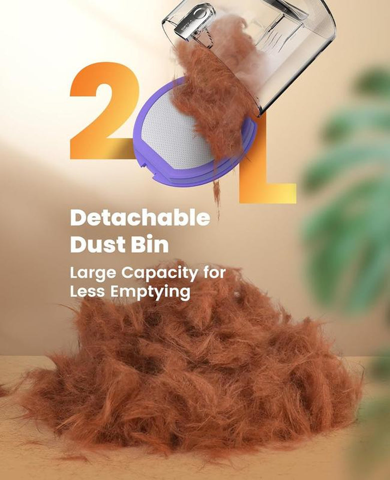 Comfy C1 Cordless Smart Pet Grooming Vacuum with Quiet Operation, Integrated Pet Clipper and Nail Grinder, 2L Dust Cup, and Four Grooming Tools for Effective Shedding and Home Cleaning