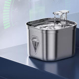 2.5L Stainless Steel Pet Water Dispenser - Large Capacity Pet Drinking Fountain for Dogs and Cats