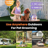 Comfy C1 Cordless Smart Pet Grooming Vacuum with Quiet Operation, Integrated Pet Clipper and Nail Grinder, 2L Dust Cup, and Four Grooming Tools for Effective Shedding and Home Cleaning