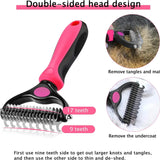 Ultimate Pet Grooming Brush - Double-Sided Deshedding & Dematting Tool for Dogs & Cats - Effortless Undercoat Rake Comb for a Healthy, Shiny Coat