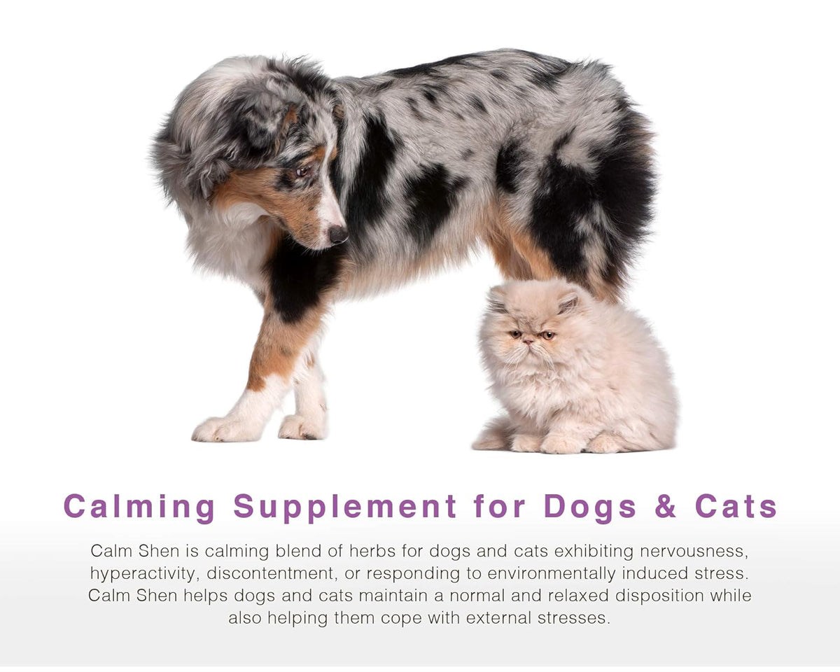 Calm Shen - Natural Herbal Calming Powder for Dogs and Cats - 150G Anxiety Relief Supplement