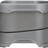 Deluxe Elevated Feeder for Small Dogs (Up to 19 lbs) - Mess-Proof Food and Water Bowl Set, USA-Made, Grey