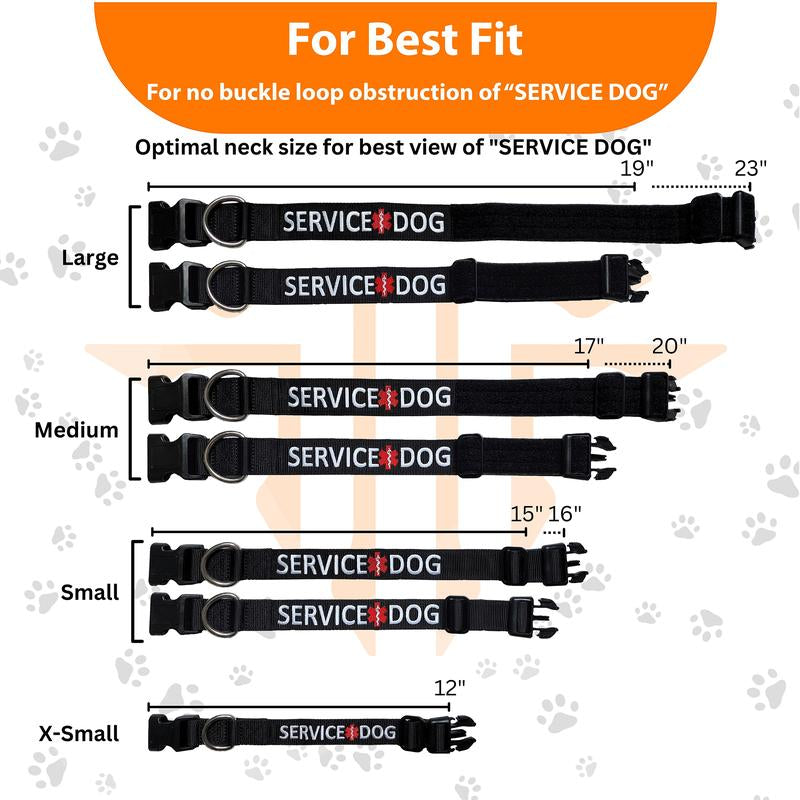 Tacticollar - Service Dog Collar, Nylon, Adjustable, Embroidery