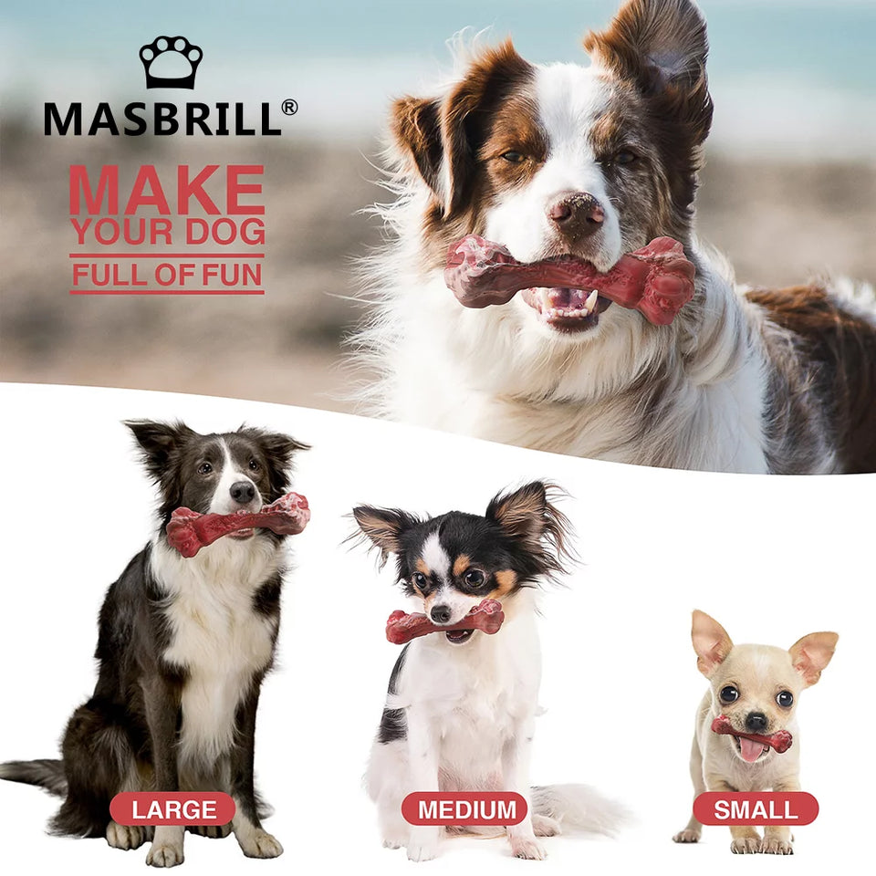 Indestructible Dog Chew Toys for Aggressive Chewers - Tough Teething Toys for Large Breeds, Natural Rubber Interactive Toys for Pet Teeth Cleaning and Boredom Relief