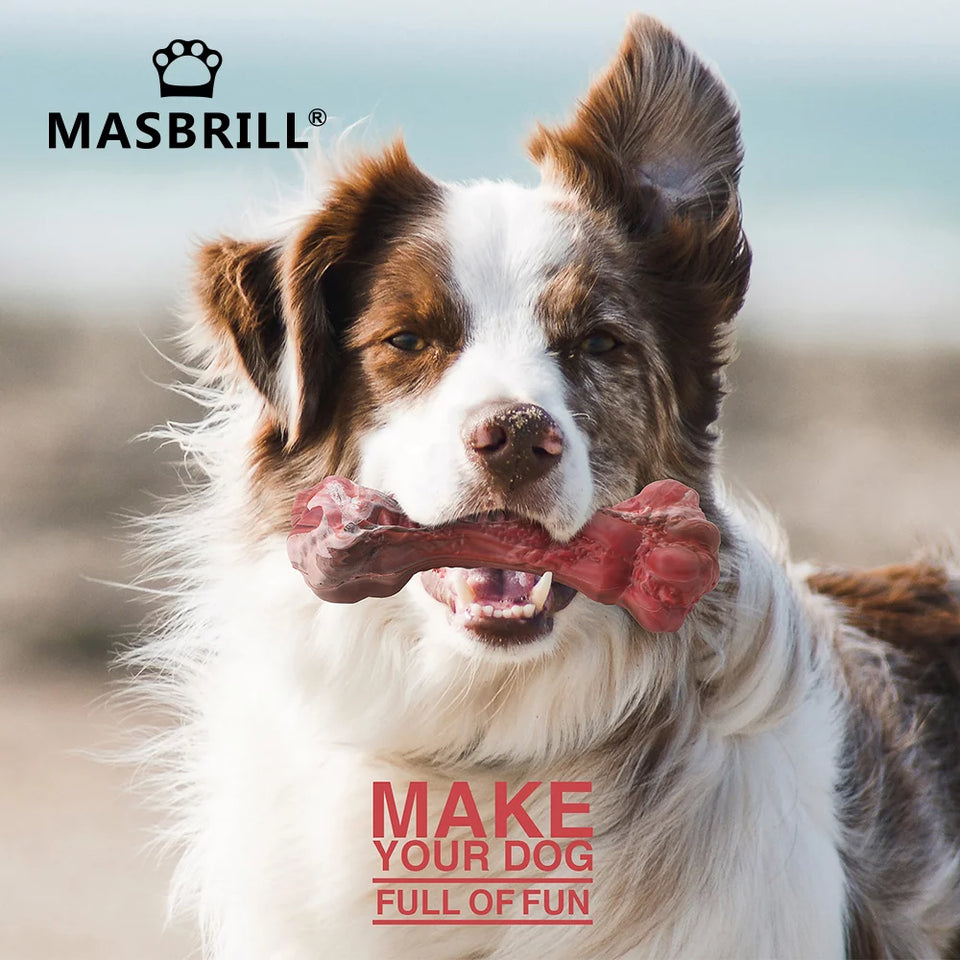 Indestructible Dog Chew Toys for Aggressive Chewers - Tough Teething Toys for Large Breeds, Natural Rubber Interactive Toys for Pet Teeth Cleaning and Boredom Relief