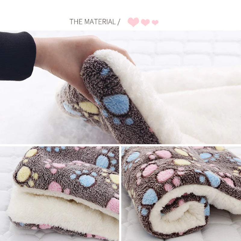 Premium Cozy Flannel Pet Blanket - Thick Fleece Mat for Dogs & Cats - Ultimate Warm Sleeping Cover & Sofa Cushion