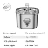 2.5L Stainless Steel Pet Water Dispenser - Large Capacity Pet Drinking Fountain for Dogs and Cats