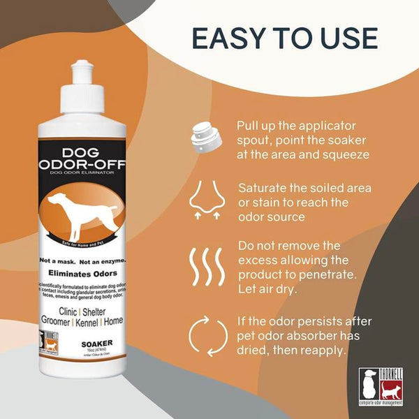 Dog Odor-Off 16Oz Soaker - Powerful Pet Odor Eliminator for Urine and Feces Smells