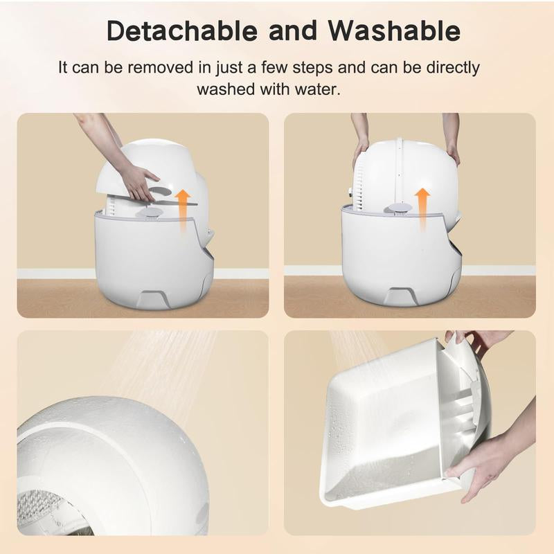 Automatic Self-Cleaning Cat Litter Box with App Control, Odor Elimination, Safety Features, and Includes Garbage Bags (Requires 2.4G Wi-Fi)