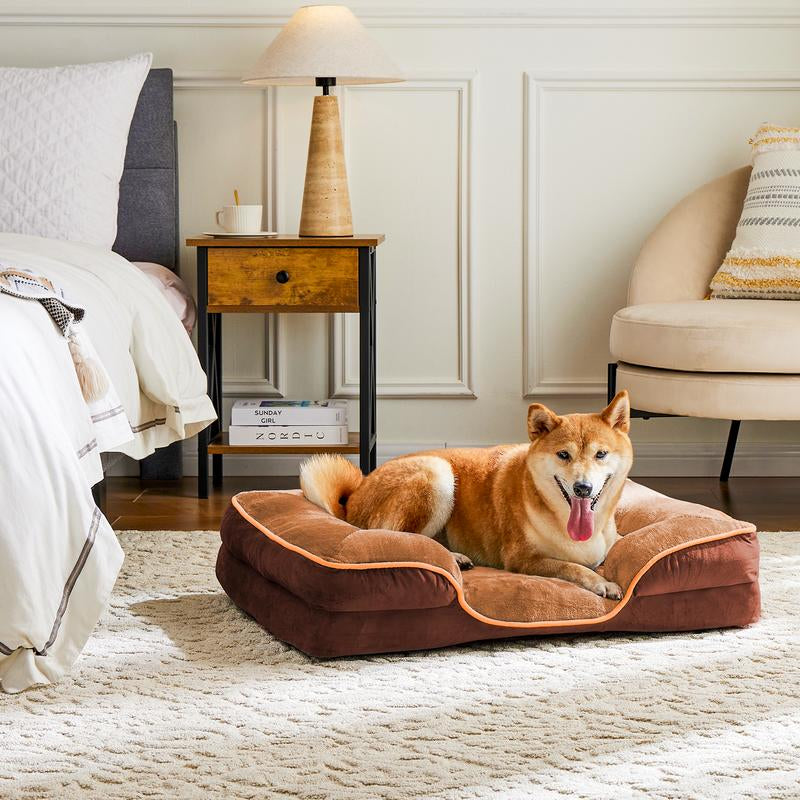 Premium Orthopedic Memory Foam Pet Bed for Small Dogs and Cats - Washable Cover, Non-Slip Base, Waterproof Liner, and Egg Crate Foam for Superior Sleep Comfort