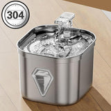 2.5L Stainless Steel Pet Water Dispenser - Large Capacity Pet Drinking Fountain for Dogs and Cats