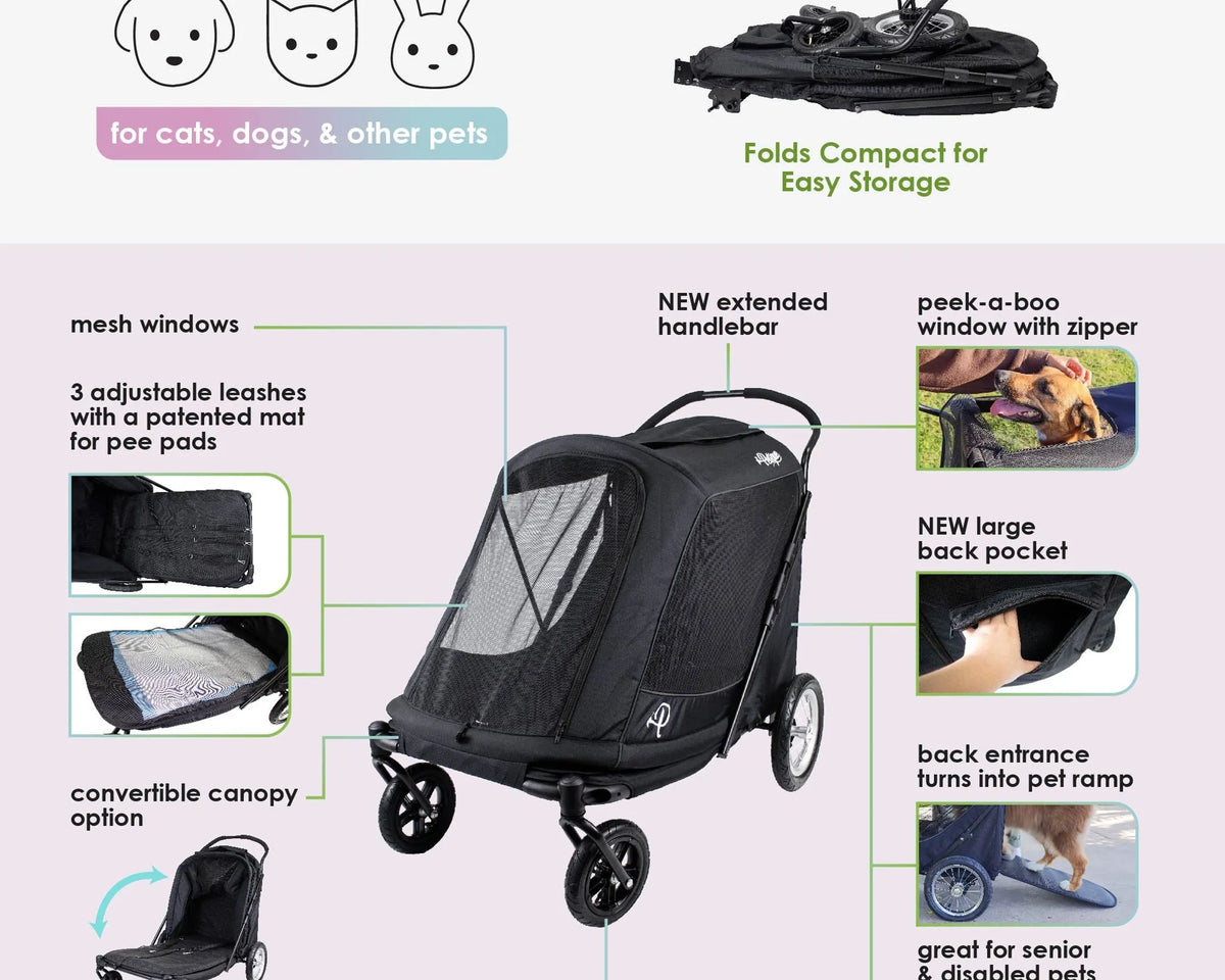 Apollo Elite Pet Stroller w/ Tire Pump