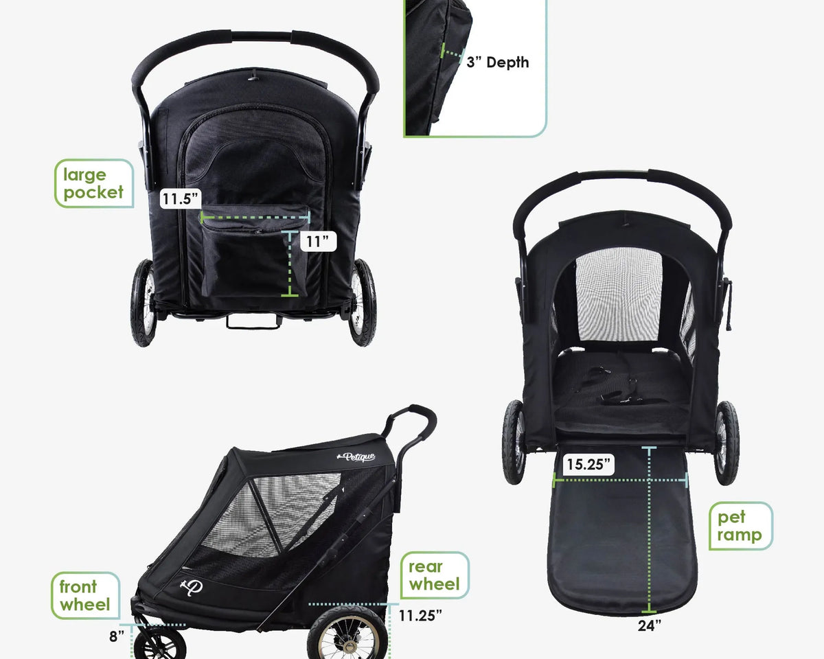 Apollo Elite Pet Stroller w/ Tire Pump