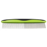 Grip Ease Dual-Sided Pet Grooming Comb - Wide & Narrow Teeth - Green