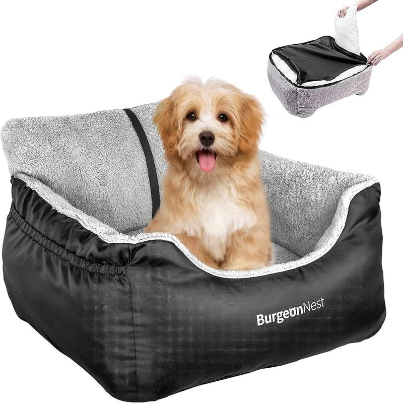  Dog Car Seat for Small Dogs, Fully Detachable and Washable 