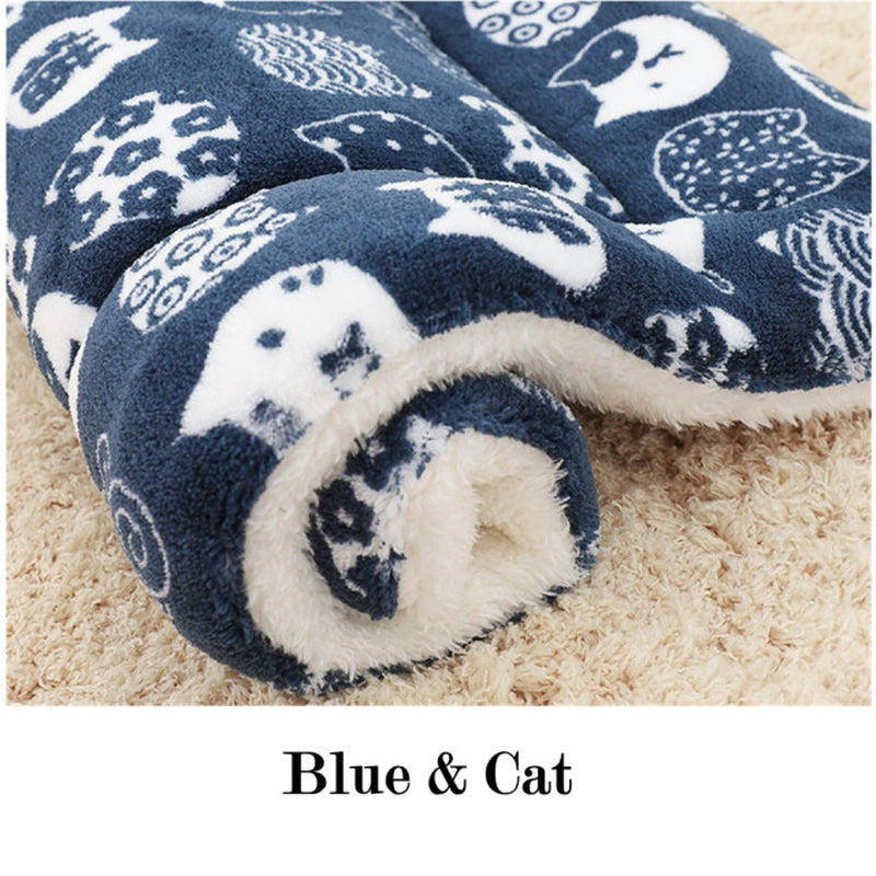 Premium Cozy Flannel Pet Blanket - Thick Fleece Mat for Dogs & Cats - Ultimate Warm Sleeping Cover & Sofa Cushion