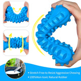 Durable Indestructible Dog Toys for Aggressive Chewers - Squeaky Chew Bones for Large Breeds, Tough Natural Rubber Puppy Chews for Effective Dental Care