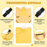 Adjustable Dog Raincoat with Clear Hood and Reflective Strips for Large, Medium, and Small Dogs - Yellow, Size L