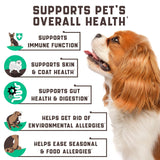 All-Natural Dog Allergy Chews with Omega Probiotics & Apple Cider Vinegar - 180 Chews for Happy, Healthy Pets!