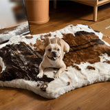 Puprug Premium Orthopedic Memory Foam Dog Bed with Faux Fur in Animal Print, 55