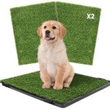 Upgrade Your Pet's Potty Experience: Petlovevibes Reusable Dog Grass Pad with Tray - Includes 2 Replaceable Grass Mats, Quick Absorbent & Washable for Indoor Use, Perfect for Small to Large Dogs (22